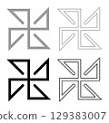 Solon symbol sign slavic pagan set icon grey black color vector illustration image solid fill outline contour line thin flat style 129383007