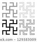 Odolen grass symbol sign slavic pagan set icon grey black color vector illustration image solid fill outline contour line thin flat style 129383009