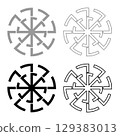 Svetch symbol sign slavic pagan set icon grey black color vector illustration image solid fill outline contour line thin flat style 129383013