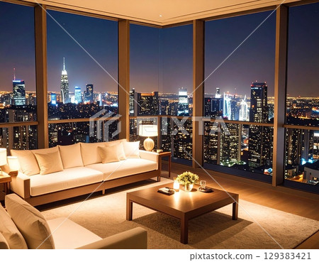Night views from the higher floors and luxurious guest rooms 129383421