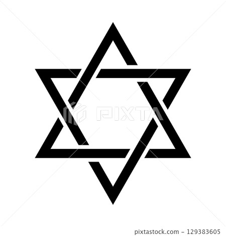 Star of David icon. Judaism sign. Six pointed star. Vector isolated on white background. Star of David icon. Judaism sign. Six pointed star. Vector isolated on white background. 129383605