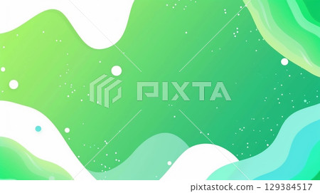 Abstract green and blue wavy background 129384517