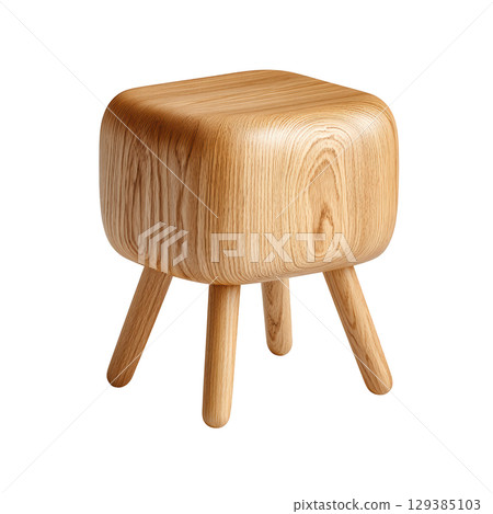 Modern Wooden Stool with Minimalist Design Perfect for Home Decor and Stylish Interiors 129385103