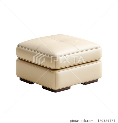 Elegant Outdoor Ottoman in Soft Cream Color for Stylish Patio and Garden Use with Modern Design and Versatile Functionality 129385171