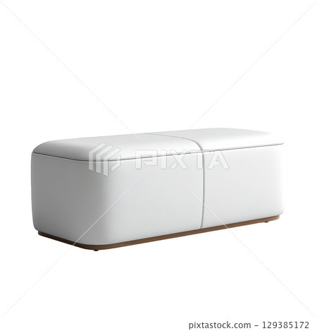 Modern Outdoor Ottoman Seating for Stylish Gardens and Patios, Sleek Design with Soft White Finish and Elegant Shape 129385172