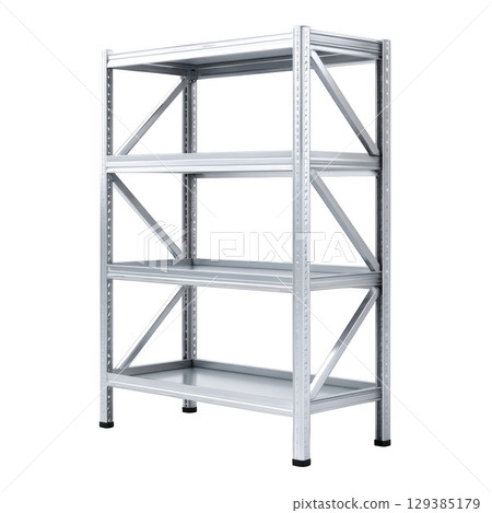 Sturdy Metal Storage Rack for Organizing Shelves in Industrial or Home Settings 129385179
