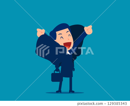 Positive. Businessman coming from shell 129385343