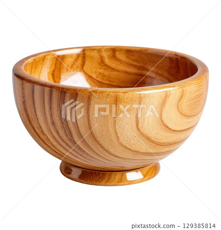 Elegant Wooden Bowl with Smooth Finish Perfect for Home Decor, Dining Table, or Kitchen Essentials 129385814