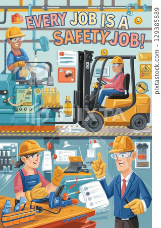 Safety in the Workplace Poster Design Safety in the Workplace Poster Design 129385889