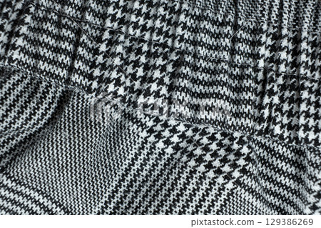 Macro texture polyester and viscose fabric top view. Macro texture polyester and viscose fabric top view. 129386269