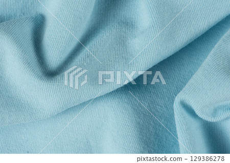 Abstract fabric blue background, cotton and spandex fabric 129386278
