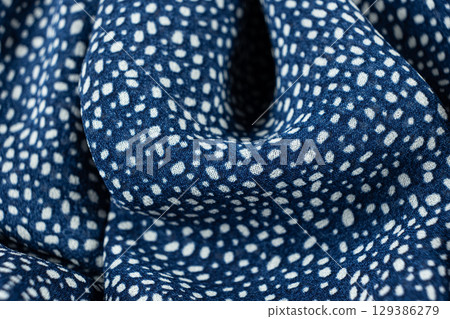 Macro Texture Polyester Blue Fabric 129386279