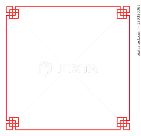 亞洲、中國、中國風格框架紅色背景亞洲結框架和 129386363