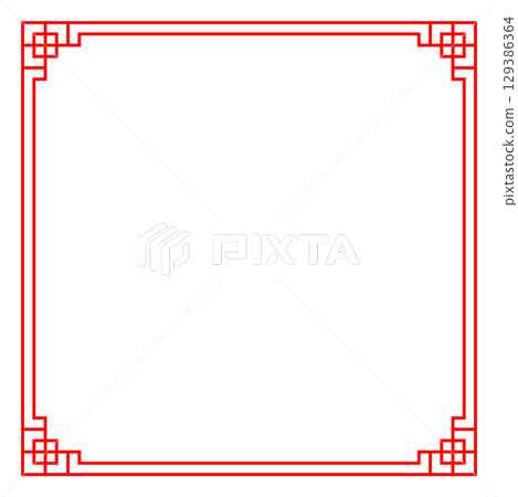 亞洲、中國、中國風格框架紅色背景亞洲結框架和 129386364