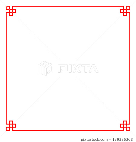 亞洲、中國、中國風格框架紅色背景亞洲結框架和 129386368