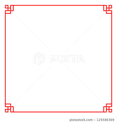 亞洲、中國、中國風格框架紅色背景亞洲結框架和 129386369