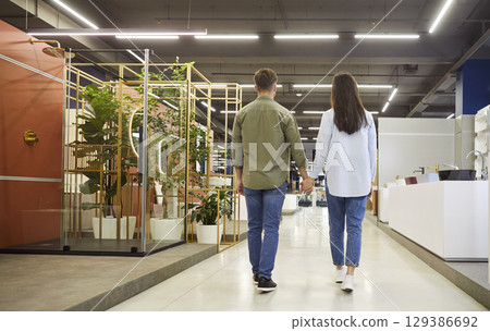 Married Couple Shopping for Bathroom Renovation Supplies Married Couple Shopping for Bathroom Renovation Supplies 129386692