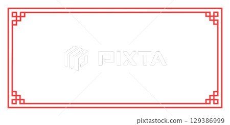 Asian, Chinese, Chinese style frame red background Asian knot frames and 129386999