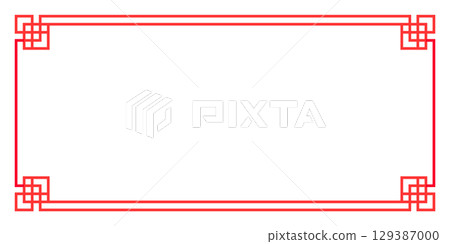 亞洲、中國、中國風格框架紅色背景亞洲結框架和 129387000