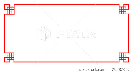 亞洲、中國、中國風格框架紅色背景亞洲結框架和 129387002