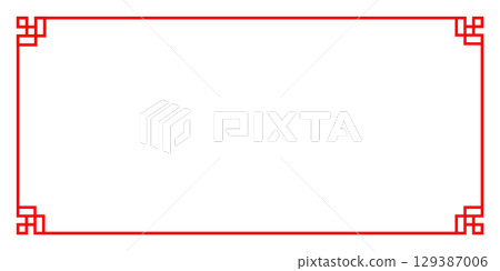 亞洲、中國、中國風格框架紅色背景亞洲結框架和 129387006