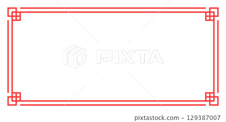 亞洲、中國、中國風格框架紅色背景亞洲結框架和 129387007