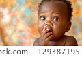 Adorable Surprised Baby - Generative AI 129387195