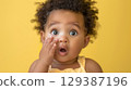Adorable Surprised Baby 2 - Generative AI 129387196