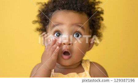 Adorable Surprised Baby 2 - Generative AI 129387196