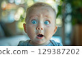 Adorable baby with big eyes and an open mouth 4 - Generative AI 129387202