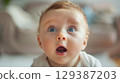 Adorable Baby with Big Eyes and Open Mouth 5 - Generative AI 129387203