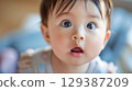 Adorable baby with big eyes and an open mouth 11 - Generative AI 129387209