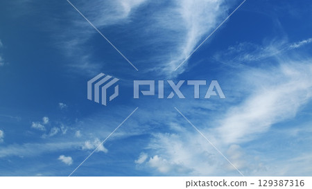 A Beautiful Blue Sky is Perfectly Complimented by Soft, Fluffy Clouds on a Serene Day A Beautiful Blue Sky is Perfectly Complimented by Soft, Fluffy Clouds on a Serene Day 129387316
