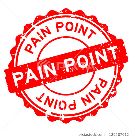 Grunge red pain point word round seal stamp on white background Grunge red pain point word round seal stamp on white background 129387612