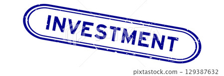 Grunge blue investment word rubber seal stamp on white background 129387632