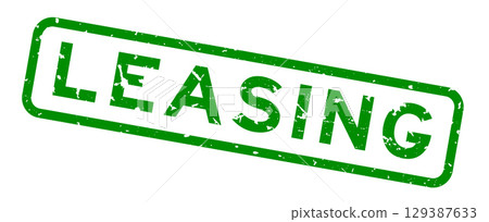 Grunge green leasing word square rubber seal stamp on white background 129387633