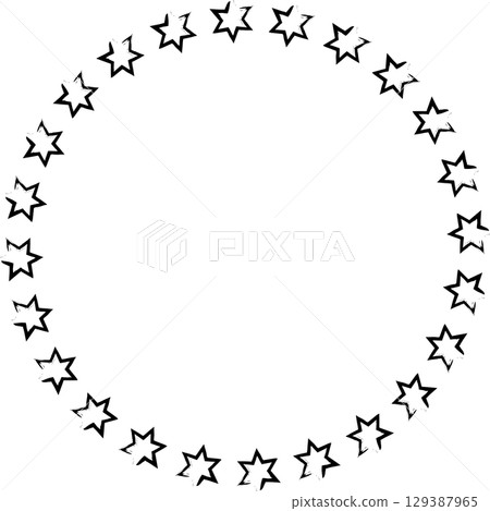 Hand drawn ink stars, icon, symbol, logo. Doodle sketchy brush style 129387965