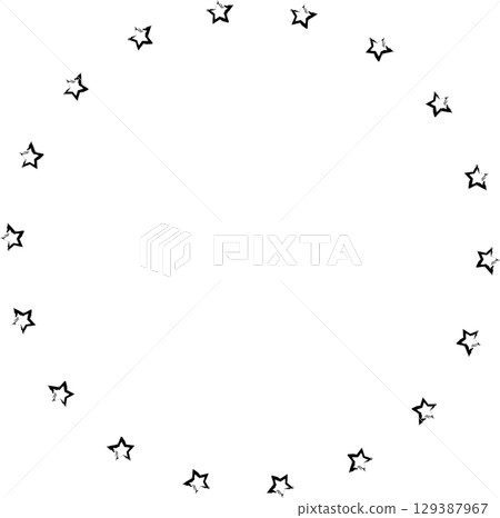 Hand drawn ink stars, icon, symbol, logo. Doodle sketchy brush style 129387967