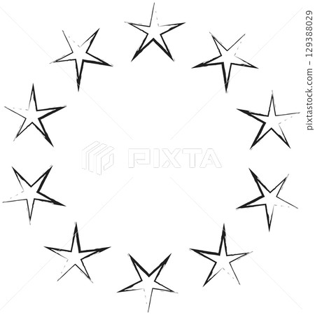 Hand drawn ink stars, icon, symbol, logo. Doodle sketchy brush style Hand drawn ink stars, icon, symbol, logo. Doodle sketchy brush style 129388029