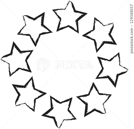 Hand drawn ink stars, icon, symbol, logo. Doodle sketchy brush style 129388037