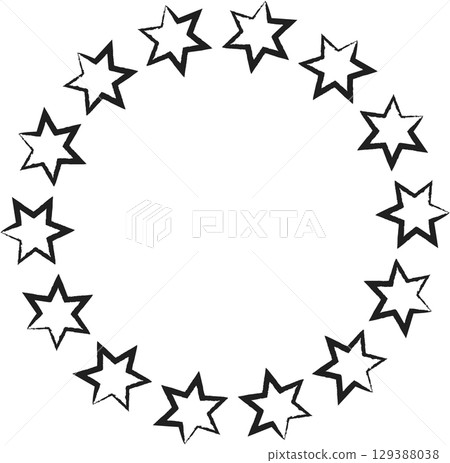 Hand drawn ink stars, icon, symbol, logo. Doodle sketchy brush style 129388038