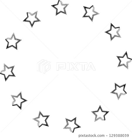 Hand drawn ink stars, icon, symbol, logo. Doodle sketchy brush style Hand drawn ink stars, icon, symbol, logo. Doodle sketchy brush style 129388039