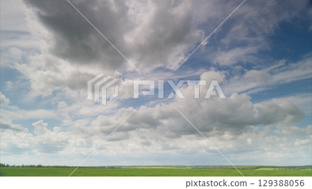 A Vast and Expansive Open Sky with Captivating Dynamic Cloud Formation and Beauty 129388056