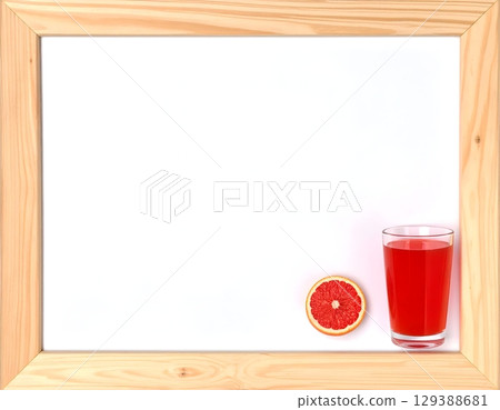 A fresh glass of freshly squeezed grapefruit 129388681