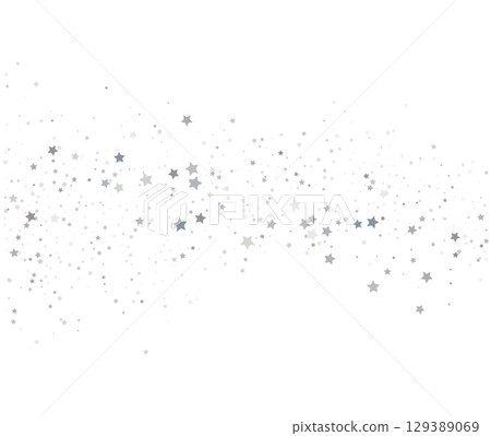 Silver Star Confetti Vector With Shiny Minimal Sparkles For Christmas Decor 129389069