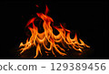 fire flames on a black background 129389456
