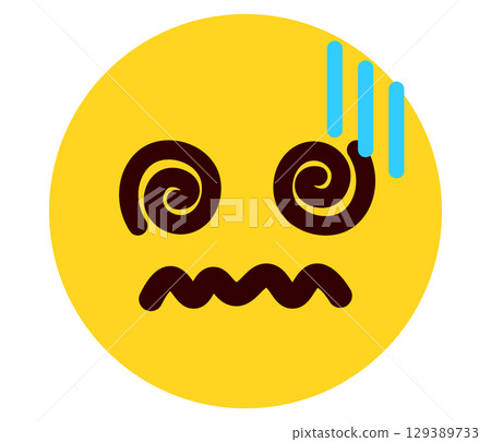 Dizzy/confused emoji, emoticon, facial expression illustration 129389733