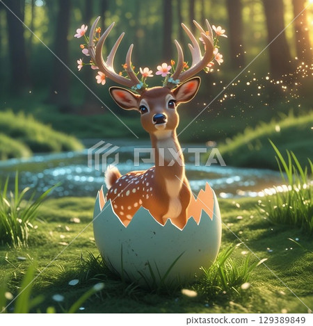 Deer hatched from eggs 129389849