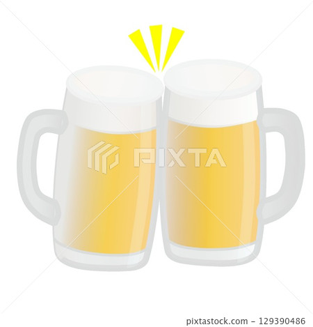 與啤酒例證的多士 129390486