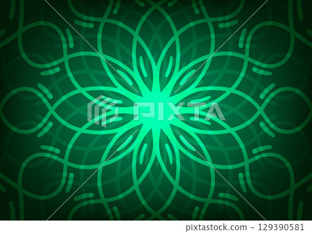 Mandala dark art green light line background Mandala dark art green light line background 129390581